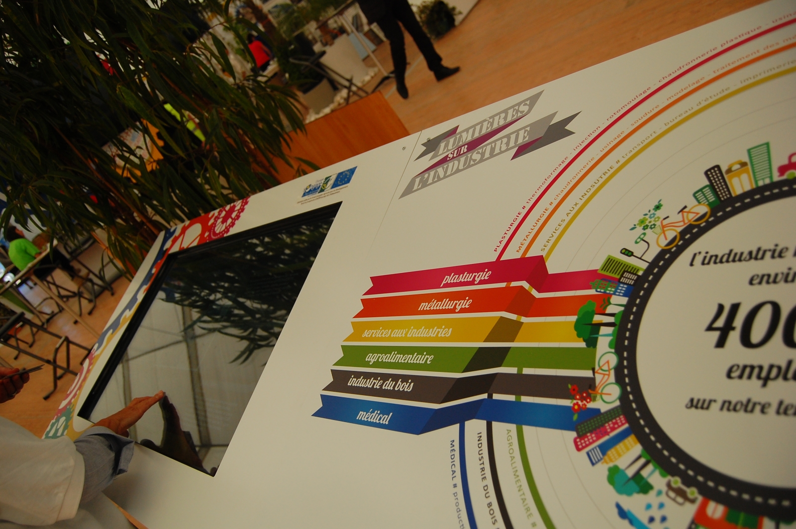 Table tactile de l'exporama "Lumières sur l'industrie"