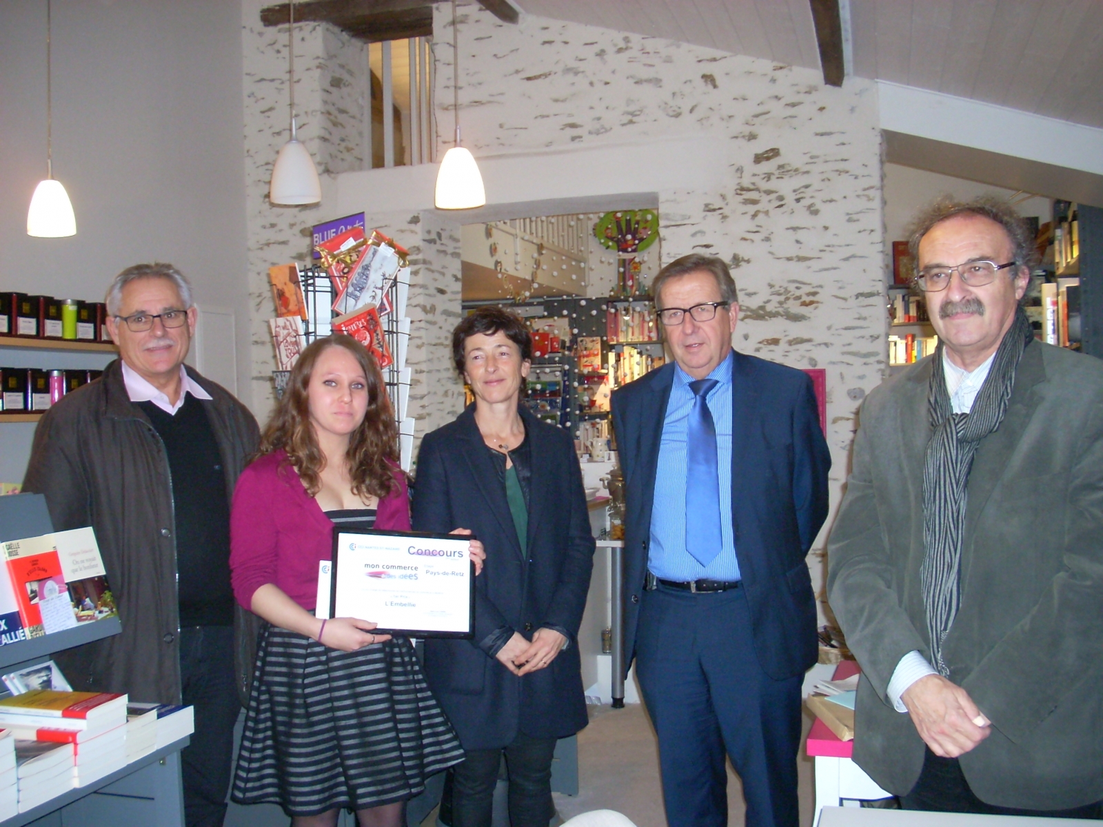 L'Embellie librairie-salon de thé de la Bernerie en Retz 1er prix Mon commerce a des idées